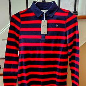 JACK WILLS Women's Knitted Stripe Rugby Top, Navy/Red, Sz 4